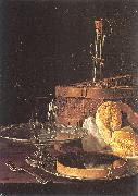 Melendez, Luis Eugenio Still-Life with a Box of Sweets and Bread Twists oil painting